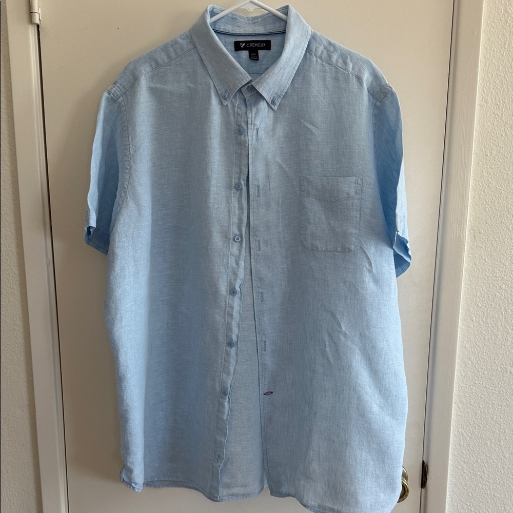 Daniel Cremieux Men's Sky Blue Casual Shirt - XXL linen cool shirt Button Down